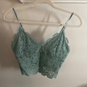 Zara lace turquoise tank top